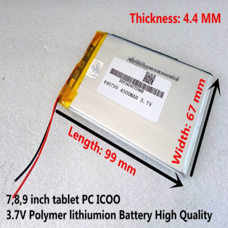 446799 3.7V 4500mah 4067100 Li-ion Tablet pc battery For 7,8,9 inch tablet PC Polymer lithiumion Battery