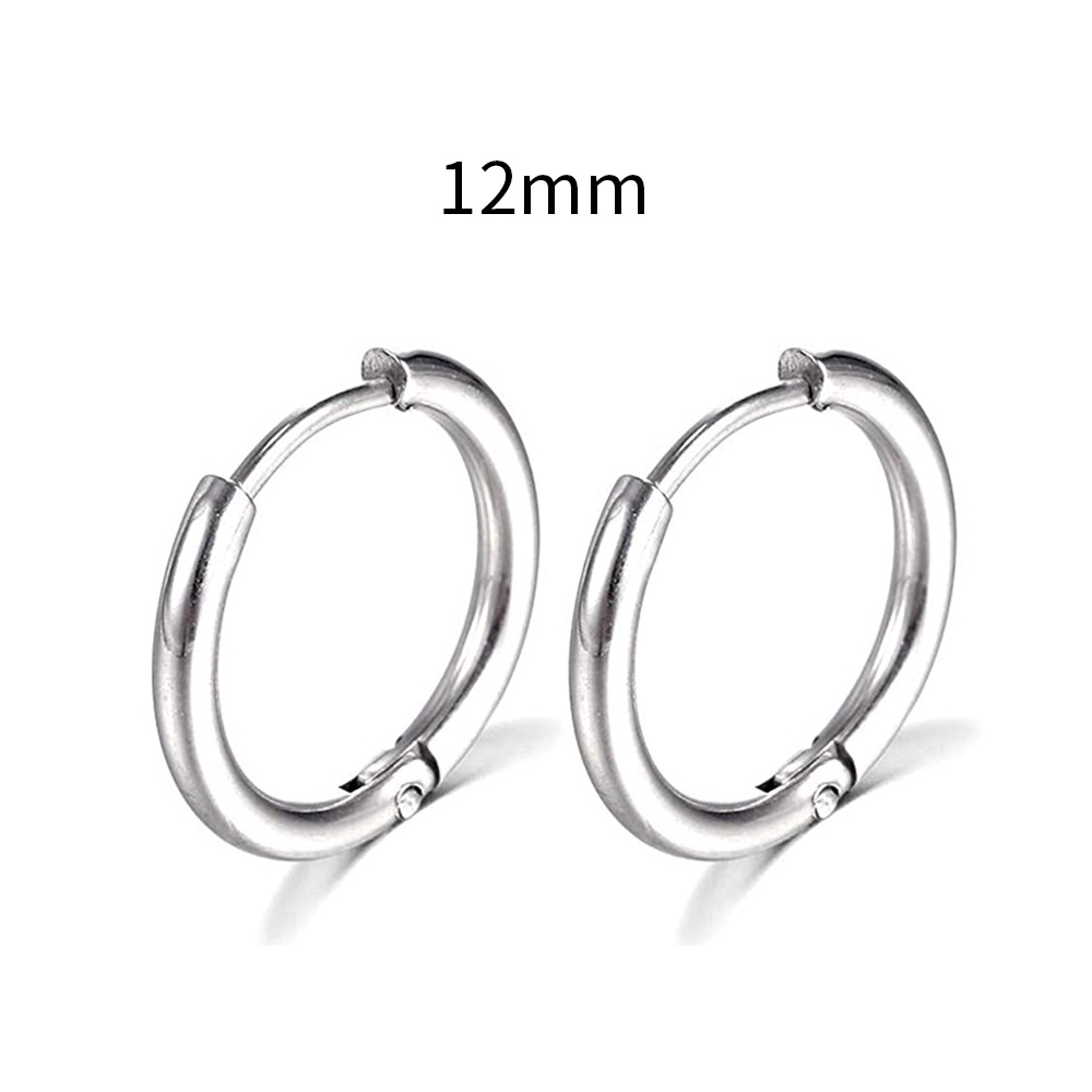 Simple Stainless Steel Small Hoop Earrings for Women Men Cartilage Ear Piercing Jewelry Pendientes Hombre Mujer: Yellow / Rhodium Plated