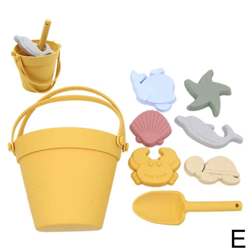 Children Summer Toys With Cute Animal Model Ins Seaside Beach Toys Rubber Dune Sand Mold Tools Sets Baby Bath Toy Kids Swim Toy: E