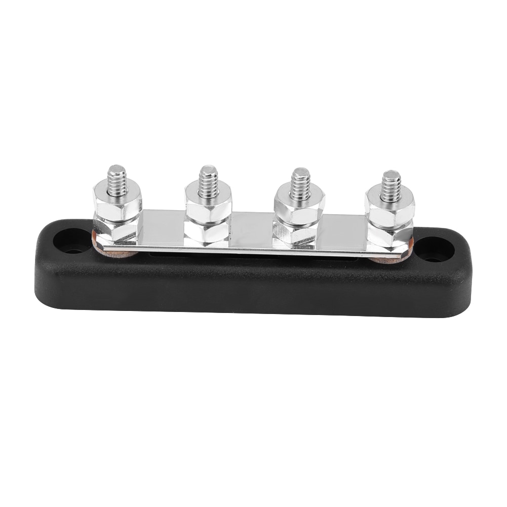 100A AC 300V DC 48V 4 Studs Bus Bar Electric Terminal Junction Block Glass fibre reinforced nylon Brass Stainless Steel Made