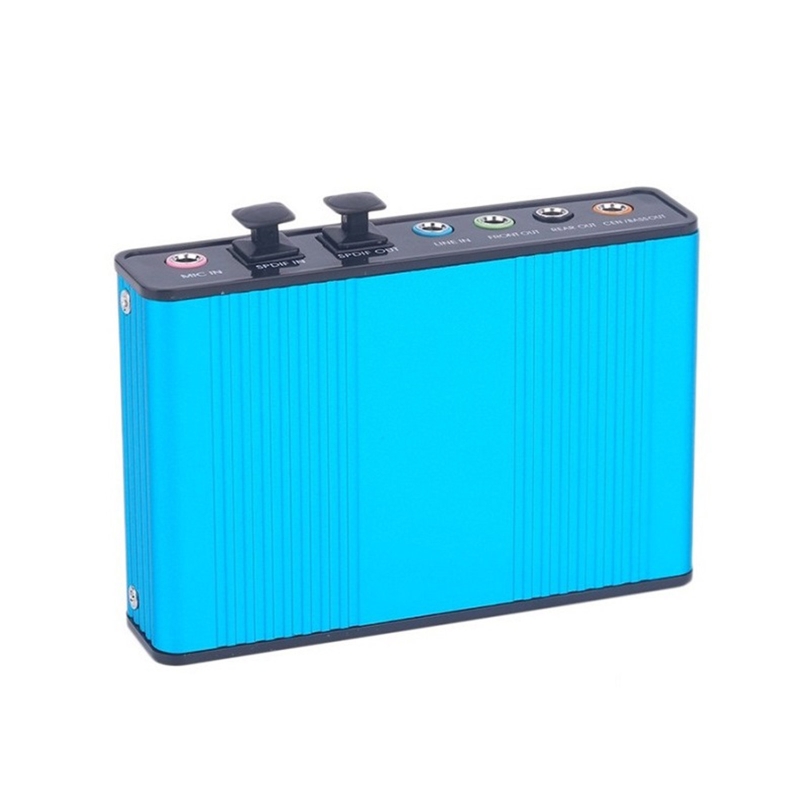 USB 5.1/7.1 External Sound Card Soundbox Dynamic 3D Surround Sound UP to 6 Speakers Simultaneous Recording and Playback