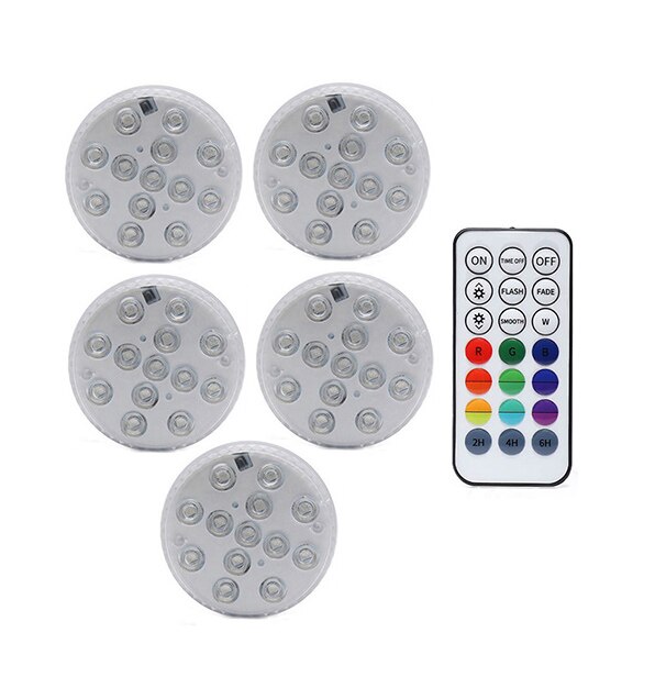 Kleurrijke Zwembad Lamp Rgb Met Afstandsbediening Outdoor Led Onderwater Verlichting Voor Vijver Fontein Zwembad Versieren Kleur Verlichting: 1 Controller 5 Lamp