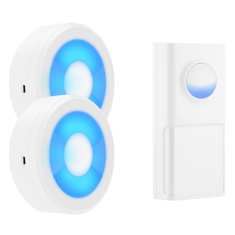 433MHZ Wireless Bell Set Smart Doorbell Home USB Power Supply 58 Songs IP55 Waterproof Receiver Button Smart Home Door Bell: B 1button 2receiver