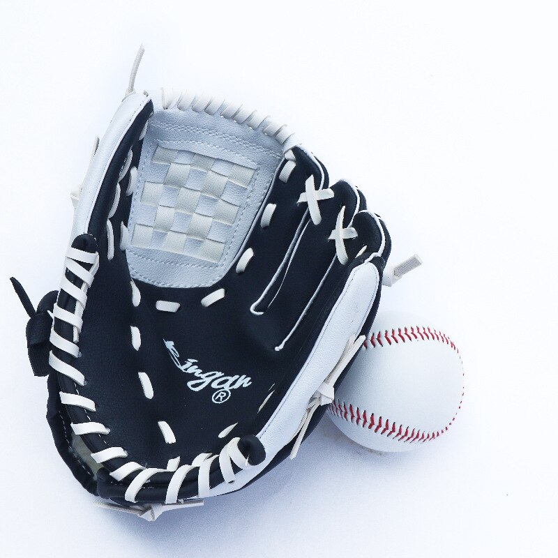 Kids Baseball Handschoen Lederen Linkerhand Accessoires Baseball Handschoen Lederen Softbal Handschoenen Guante Sofbol Softbal Training: WHITE / 10.5 Inches