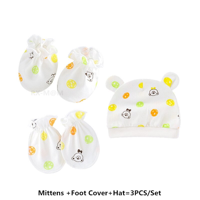 Bébé Anti rayures coton doux gants couvre-pied ensemble de chapeaux mitaines chaussettes Kit de casquette: 12