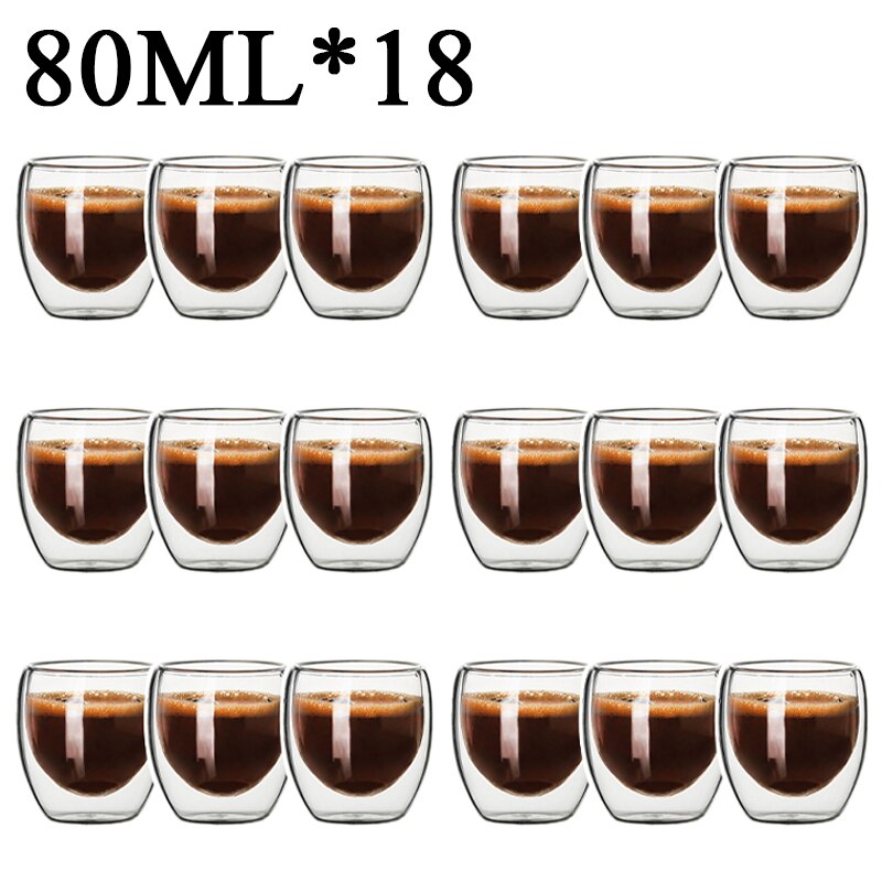 2-18 Stuks Dubbele Wand Hoge Borosilicaatglas Mok Hittebestendige Thee Melk Sap Koffie Water Cup Bar Drinkware Creativiteit Set