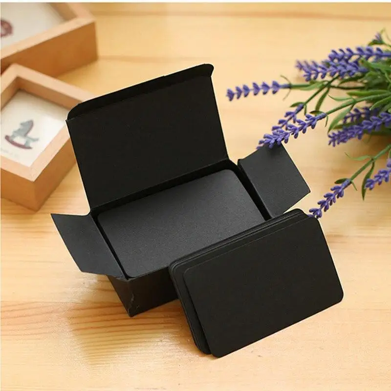 1 box Black Cards White Blank Retro DIY Kraft Paper Blank Card DIY Graffiti Word Cards Greetings Vintage Card