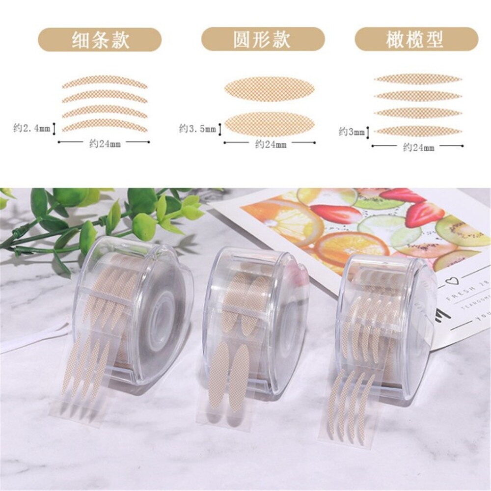 600 Stks/doos Grote Ogen Make Ooglidcorrectie Sticker Onzichtbare Dubbele Ooglid Tape Vouw Zelfklevende Stickers S/L Clear Beige cosmatic Tool
