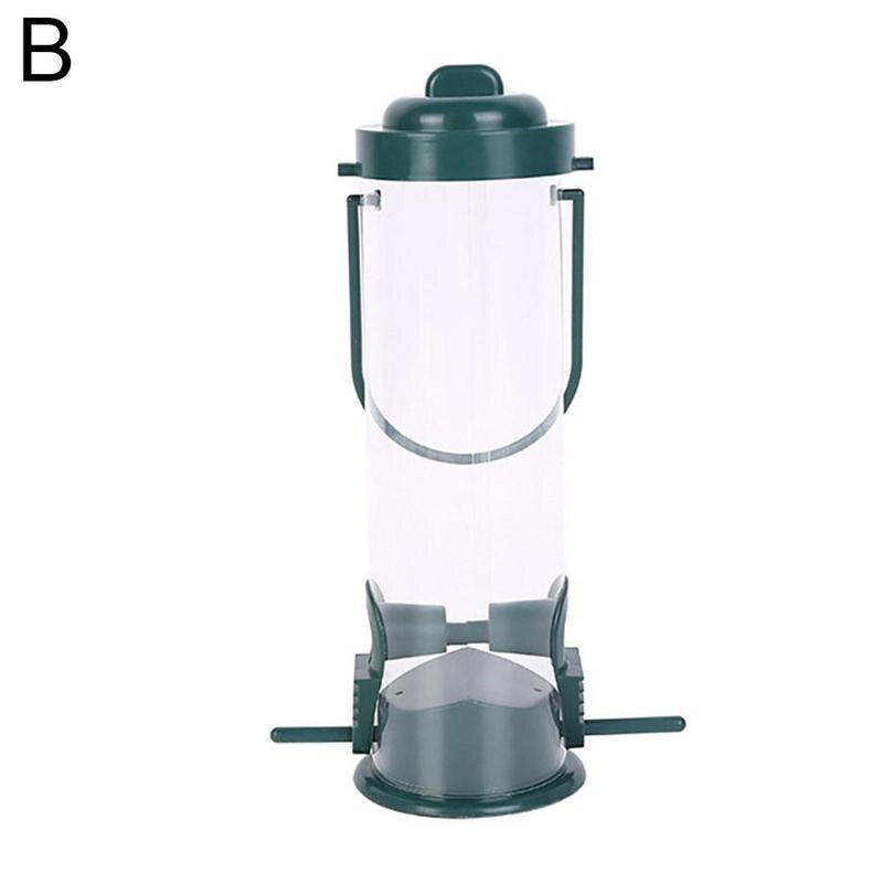 Pet Bird Feeder Pet Food Dispenser Outdoor Hanging Automatic Holes Foot Feeder Multiple Feeding Tool Bird Flying Animal S7P8: green