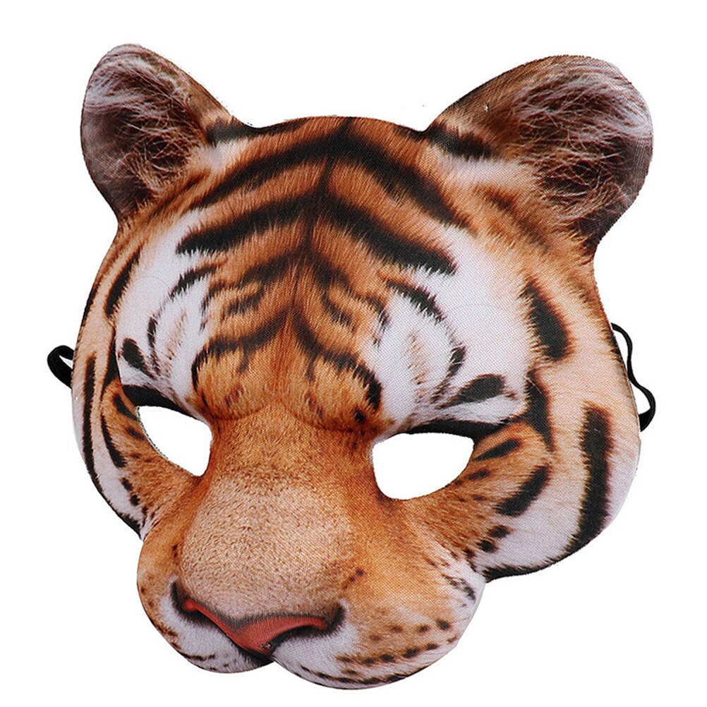 Halloween tiger masker cosplay mask eva halv ansiktsmask för festlig fest maskerad bal kostym masker djur form rekvisita