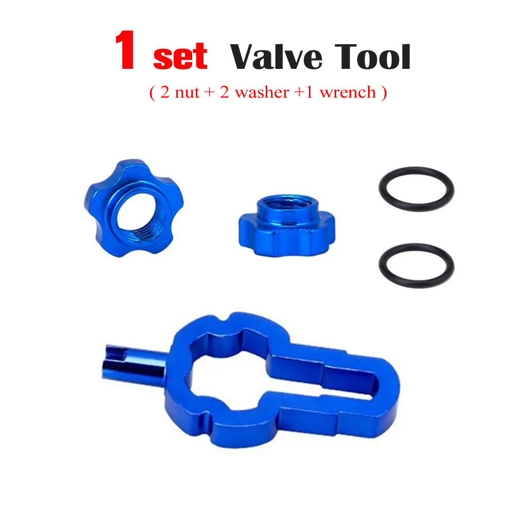 4 IN 1 Bicycle Vacumm Tubeless Presta Valve Nut Bike Nozzle Lock Tire Valve Rim Conversion Nut with Install Wrench: Pink