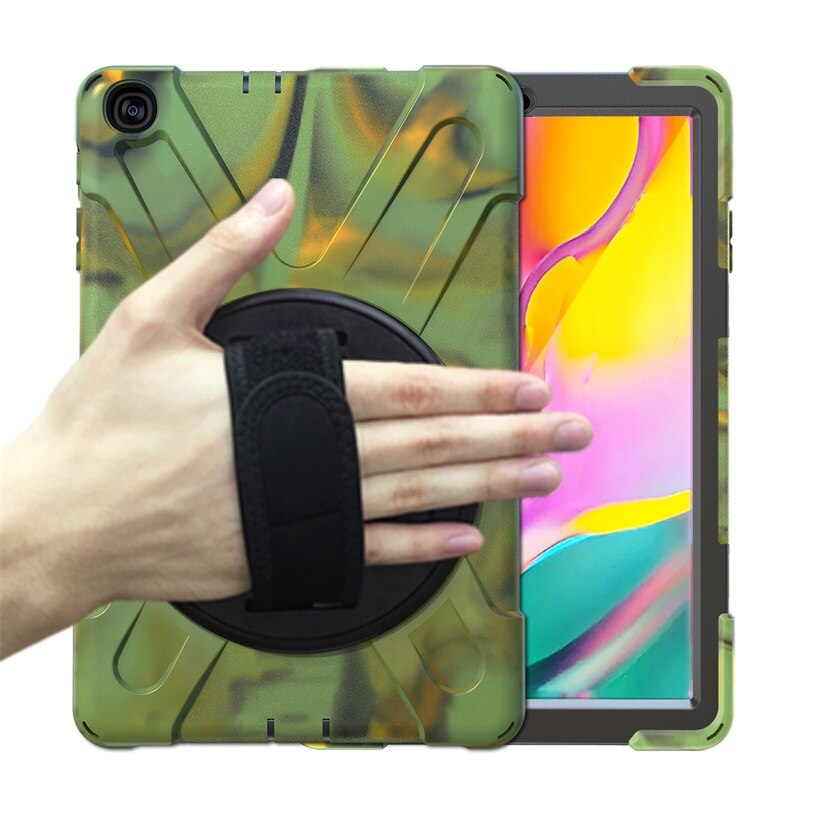 For Galaxy Tab A 10.1 Case, Shockproof High Impact Resistant Heavy Duty Armor Cover for Samsung Galaxy Tab A 10.1 T510 T515: Camouflage kickstand