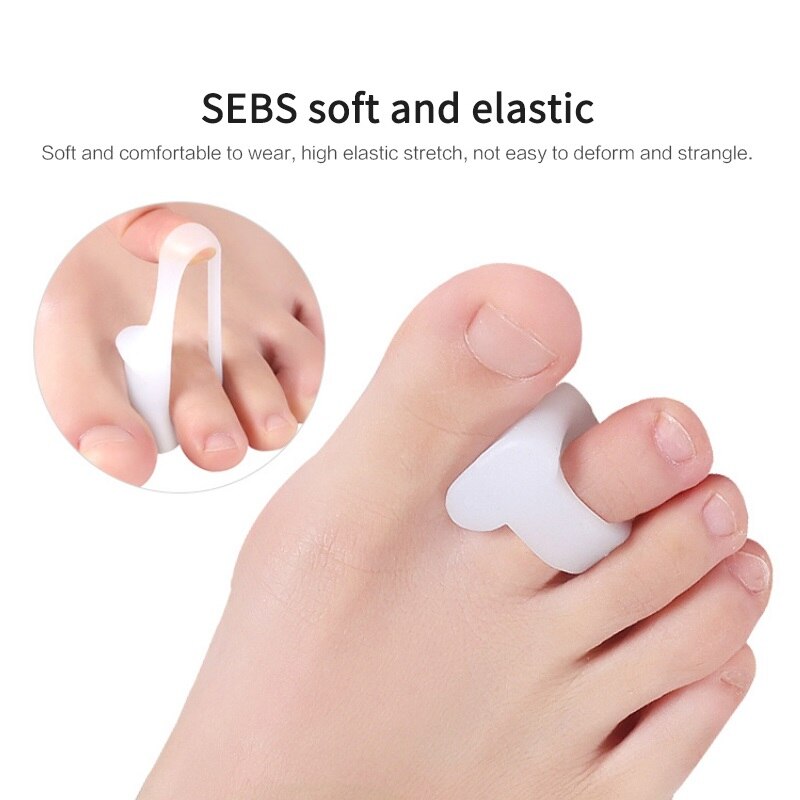 2Stck groß Zehe Separator Knochen Korrektor Haarglätter Silikon Gel Fuß Finger Schutz Ballen Erzähler Füße Massagegerät Pedikübetreffend
