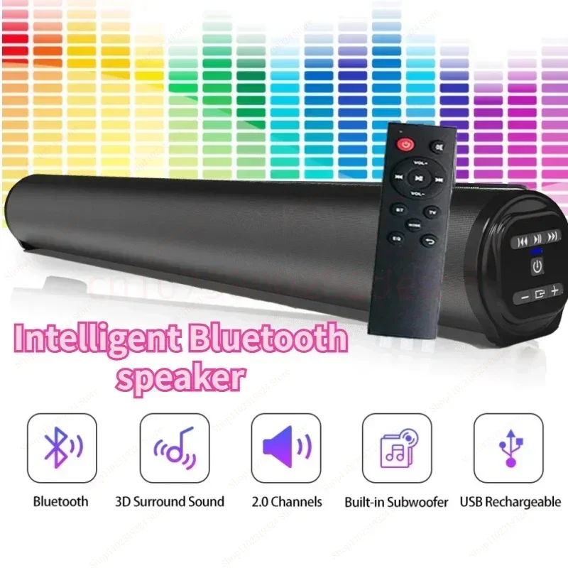 Bærbar superkraftig trådløs bluetooth-høyttaler hjemmekino-tv-lydplanke quick reader bluetooth-lydboks subwoofer fm-radio