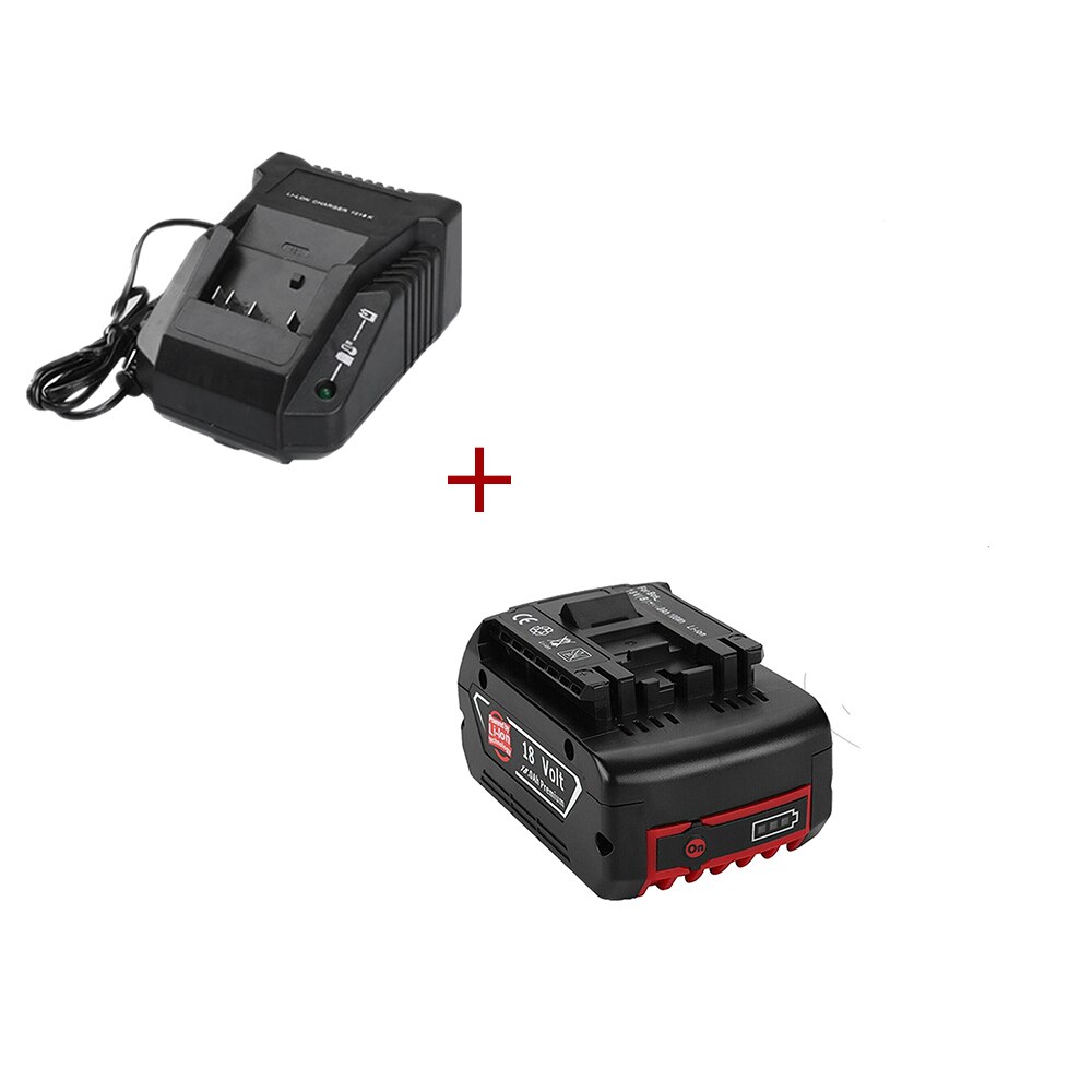 Original 18V18000mAh Rechargeable for Bosch 18V 18.0Ah Battery Backup Portable Replacement BAT609 Indicator Light+3A Charger: Red