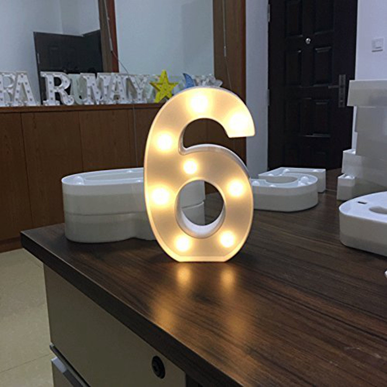 Number LED Night Lights Luminous Number Letter Lamp Light for Home Wedding Birthday Christmas Party Decoration Scene Props: Champagne