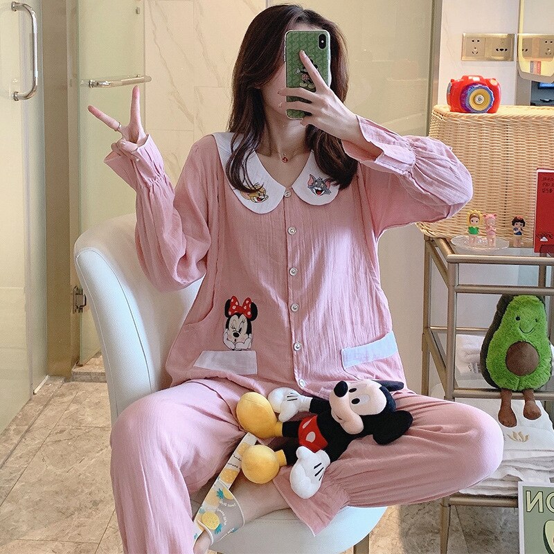 Moederschap Pyjama Verpleging Nachtkleding Borstvoeding Nachtkleding Dunne Katoen Gedrukt Moederschap Pyjama Set Moederschap Kleding