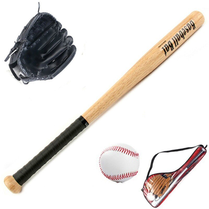 3 Color 25 Inch Kid Wood Baseball Softball Bat Set Exercise Training Baseball Set with Bag Ball Glove Kid Nice