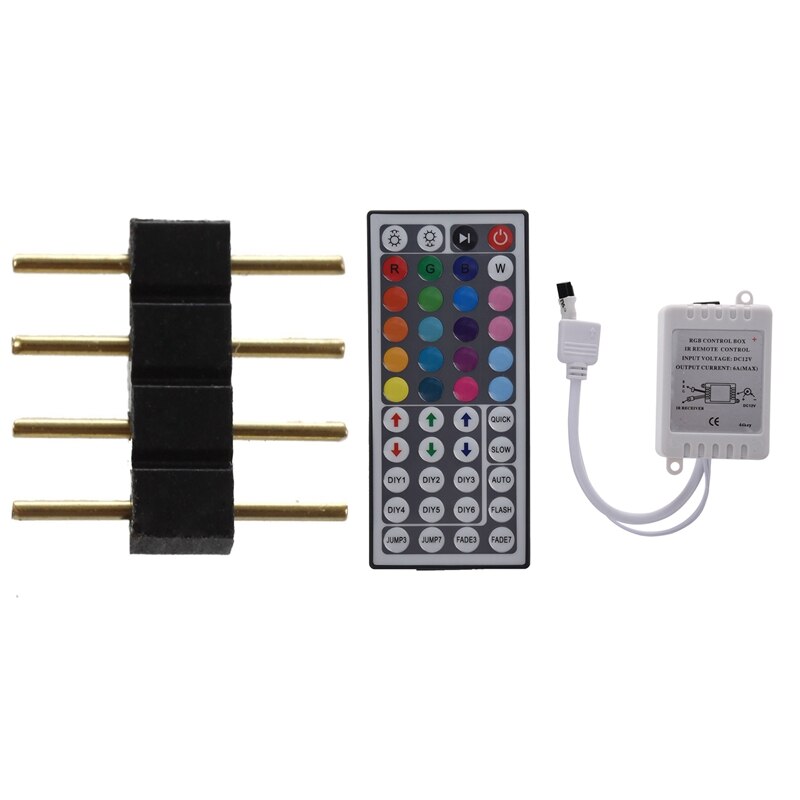 1x 44Key Ir Remote Controller Voor Rgb 5050 Led Light Strips & 1X Rgb 3528 5050 Led Strip Led Adapter dc Bolt