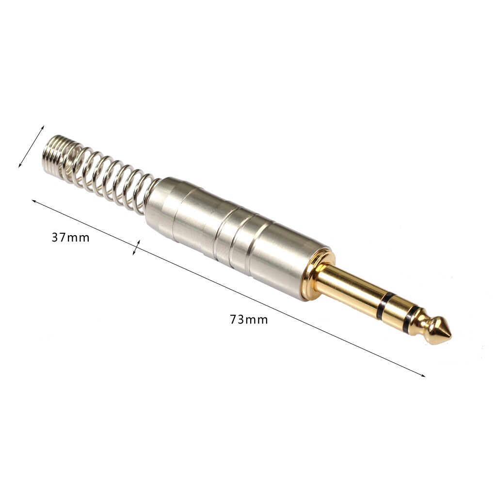 Rexus forgyldt 90 grader 6.35mm jack hanstik stereostik til mikrofon 1 stk 2 stk 10 stk: Hvid / 2 stk