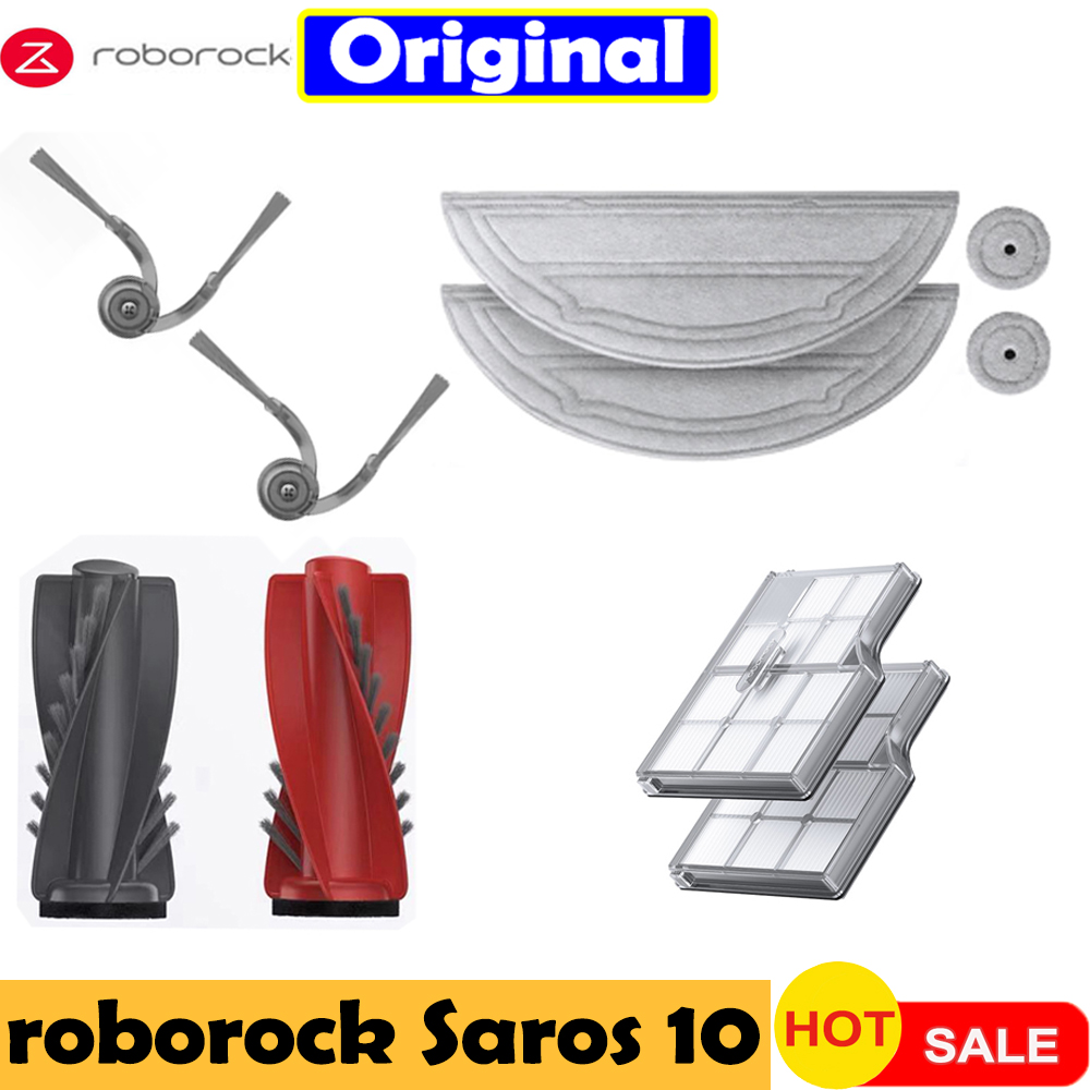 Original roborock Saros 10 Mop Cloth Main/Side Brush Filter Dust Bag Replacement Parts Robot Vacuum Cleaner s9 MaxV Ultra