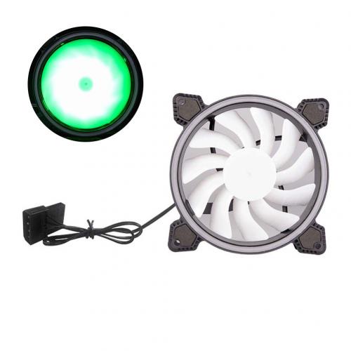 Mute LED RGB Light Color Changing Heatsink Cooling Fan Computer Case Cooler: Green