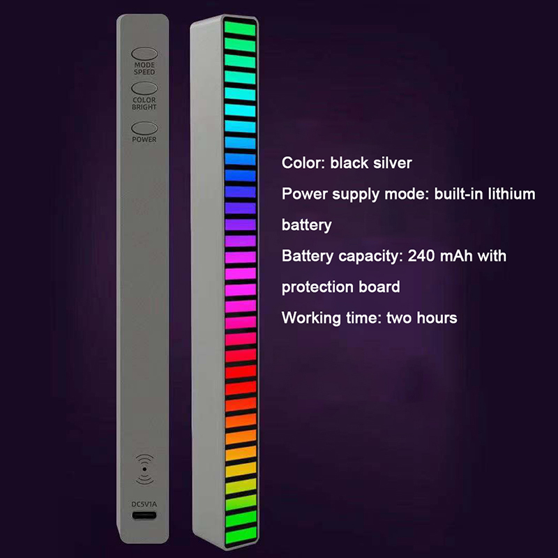 RGB Stimme-Aktiviert Rhythmus Licht Stock 32-bisschen RGB Klang Kontrolle aufsammeln Rhythmus Licht Umgebungs Licht Auto Hause dekoration Lampe