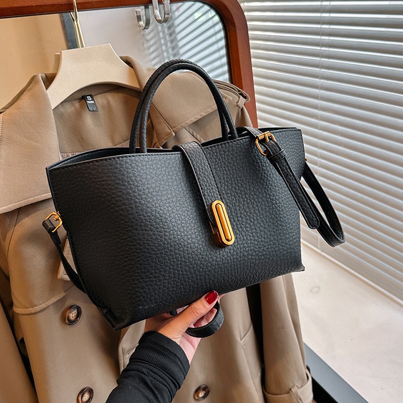 Mode Dames Handtassen Lychee Lederen Draagtas Veelzijdige Avondtasje Commuter Eenvoudige Schoudertas Eenvoudige Messenger Bag