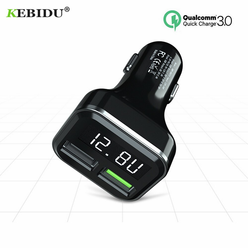 Kebidu Kn315 QC3.0 + 2.4A Dual Auto Usb Lader Snel Opladen Mobiele Telefoon Oplader Voor Iphone Samsung Tablet Auto- lader
