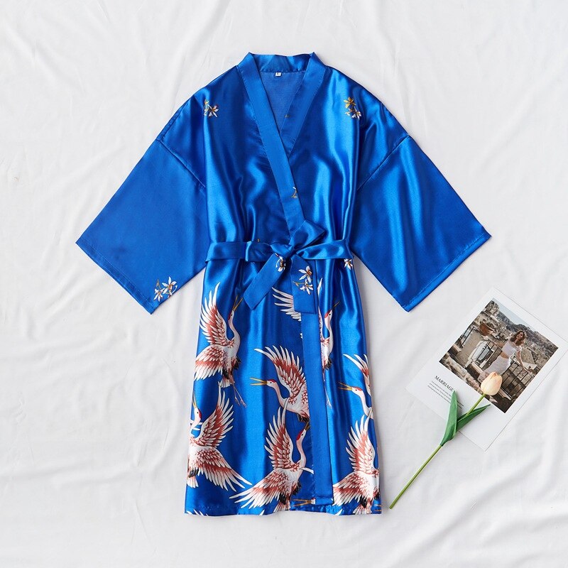 Mode Satijnen Gewaad Vrouwelijke Badjas Sexy peignoir femme Zijden Kimono Bruid kamerjas nachtkleding Nacht Groeien Voor Vrouwen: XXL / GRIJS