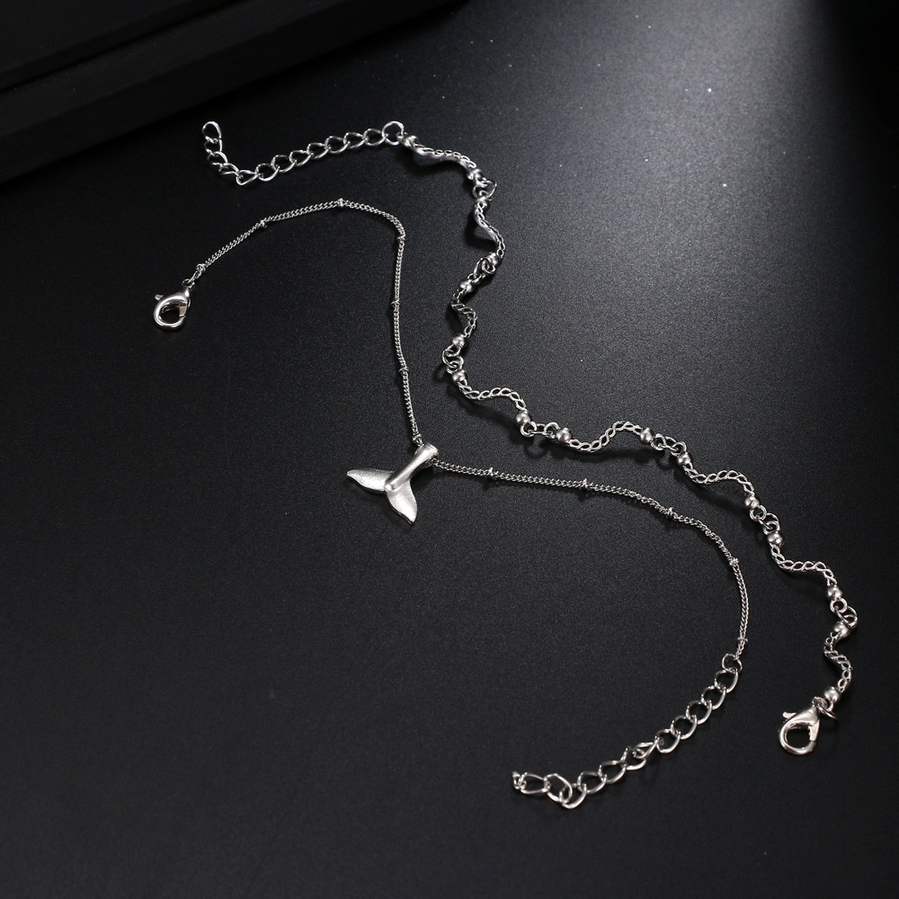 Bohemian Meerdere Lagen Mermaid Staart Gebogen Golf Kralen Enkelbanden Voor Vrouwen Vintage Been Enkel Enkelband Charms Armband Strand Sieraden