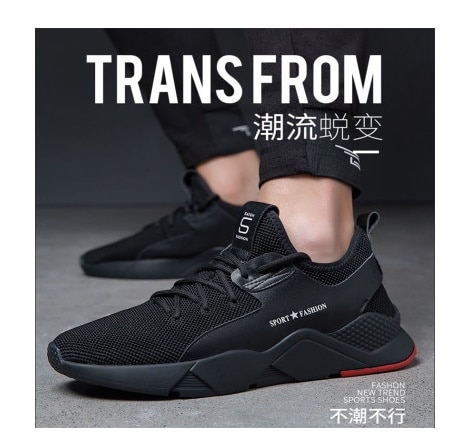 spring shoes men Sneakers Breathable lace-up Comfortable Non-slip Soft Mesh flat Casual shoes