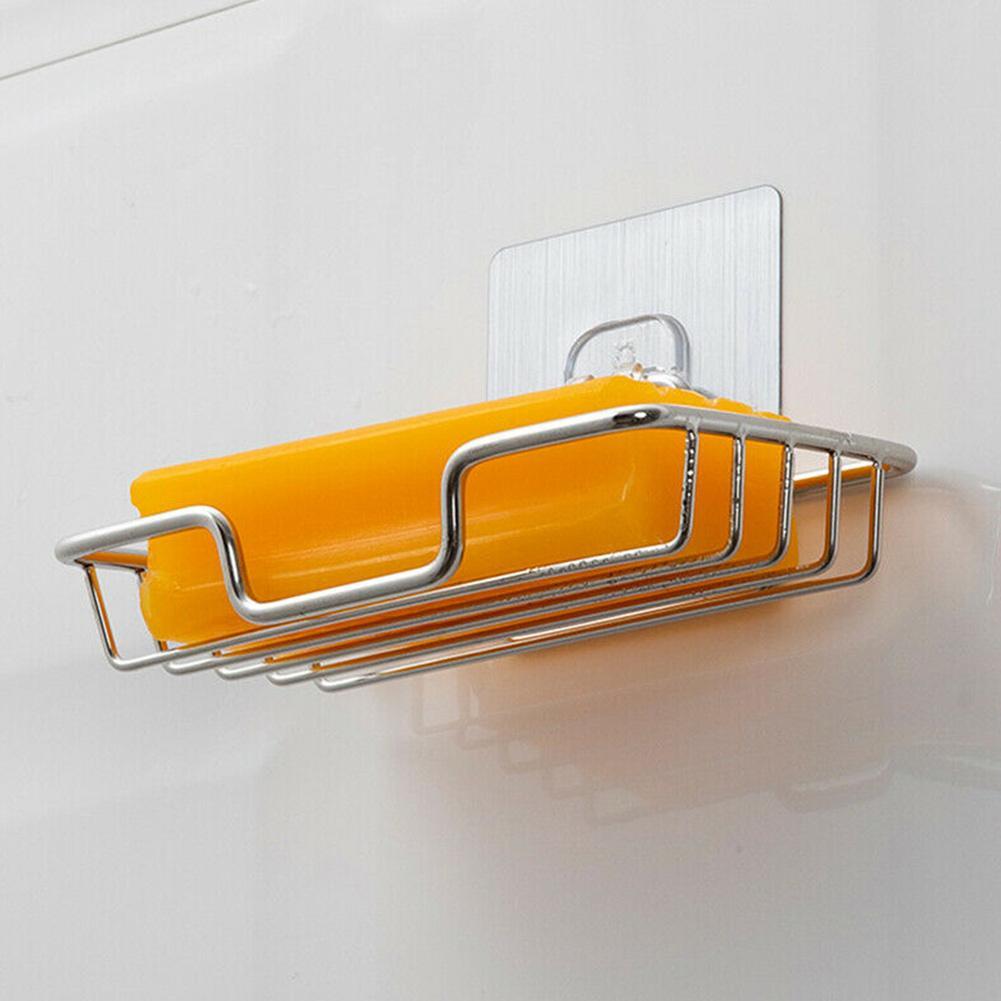 1pc Steel Soap Dish Bathroom Storage Soap Accessories Holder Storage Rack Drill Shampoo Holder Bathroom Soap Free