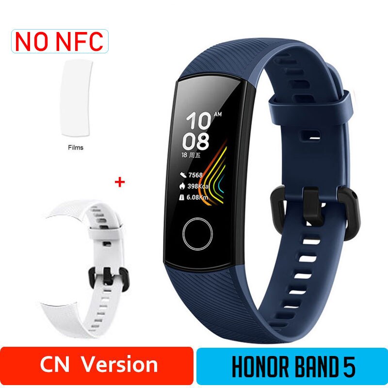 Onore Fascia 5 Nfc Wristband Intelligente di Ossigeno Nel Sangue Multipla Quadranti Attività di Frequenza Cardiaca Fitness Sonno Tracker Passometer Versione Globale: CNBlue5moW