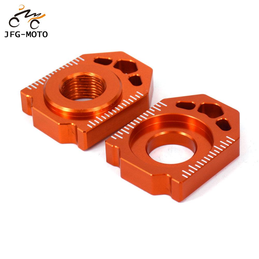 Moottoripyörä alumiini cnc takaketjun säätöakselin lohkot ktm sx sxf xc xcf exc excf xcw xcfw 125 200 250 300 350 400 450 530