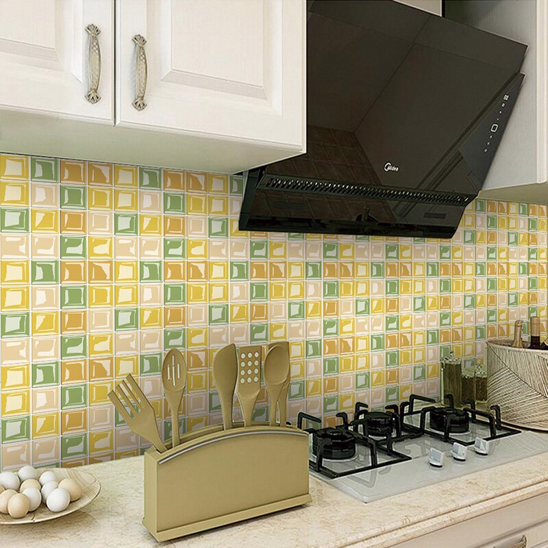 10Pcs Magic Gel Tiles Sticker Mosaic Tile Stickers Kitchen and Bathroom Backsplash Brick Crystal Wallpaper Home Decor