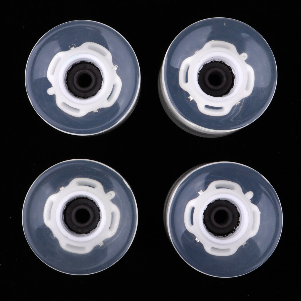 Sæt  of 4 stk blinkende rulle 78a udskiftning af hårdhed lys op hjul blink 60mm med magnetisk kerne til skateboarddele: Hvid