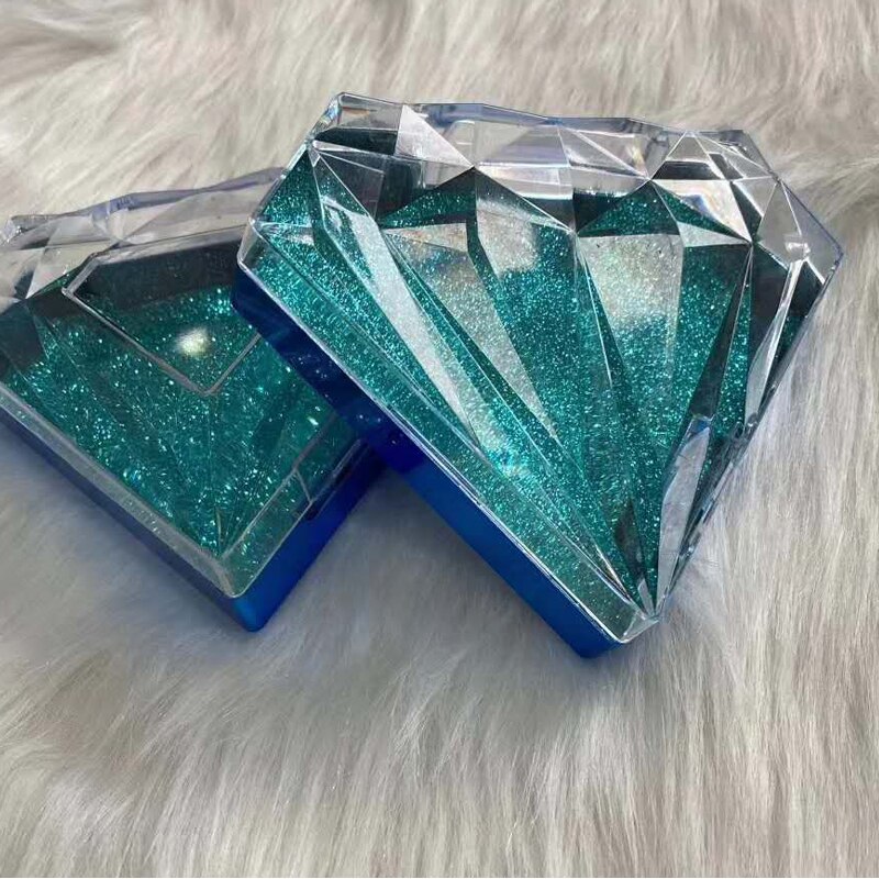 10/20/30/50 pcs Crystal Clear Lash Box for 25mm Dramatic Mink Lashes Empty Clear diamond Lashes Packaging: 10box with tray / D