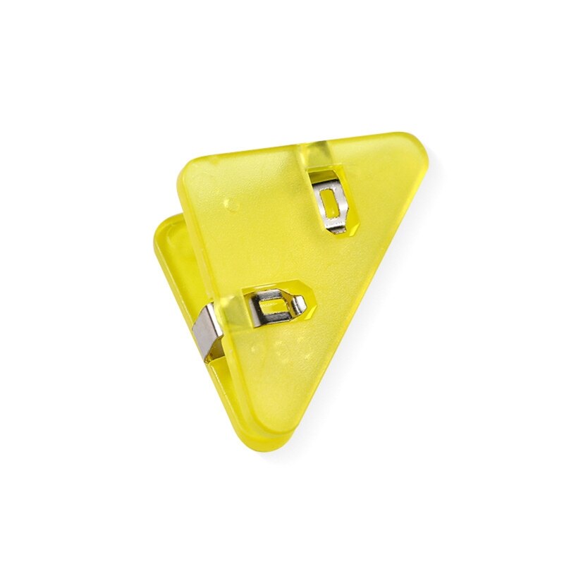57EC Driehoekige Papier Klem Hoek Papier Klem Boek Pagina Divider Bestand Houder Clip: Transparent yellow