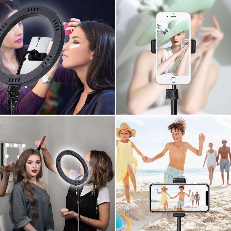 10" 26cm Led Ring Light With Tripod Photo Studio Phone Stand Holder Selfie Circle Fill Light Photography Dimmable Led Lights