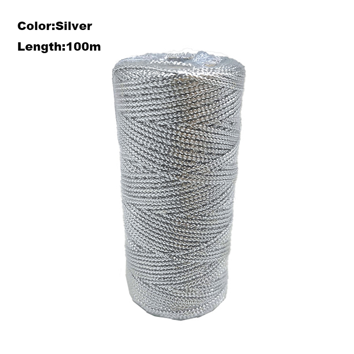 100 m/Roll 1.5mm Goud Zilver Macrame Koord Touw Touw Verpakking Touw Ornament String Voor DIY Bruiloft kerstcadeau Decor: Antiek Messing