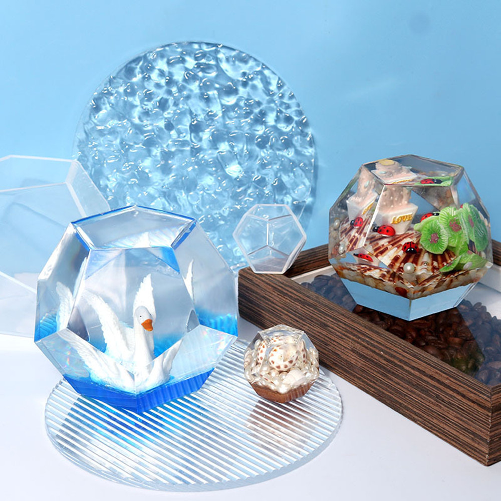 Moule en Silicone sphère à facettes dodécaèdre, Micro paysage 3D, résine époxy pour bricolage, artisanat en résine époxy, décoration de Table de maison