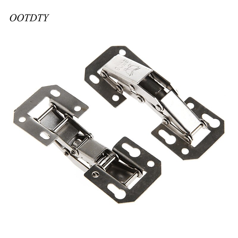 OOTDTY 90 Degree 2Pcs Easy Mount Concealed Kitchen Cabinet Cupboard Sprung Door Hinges