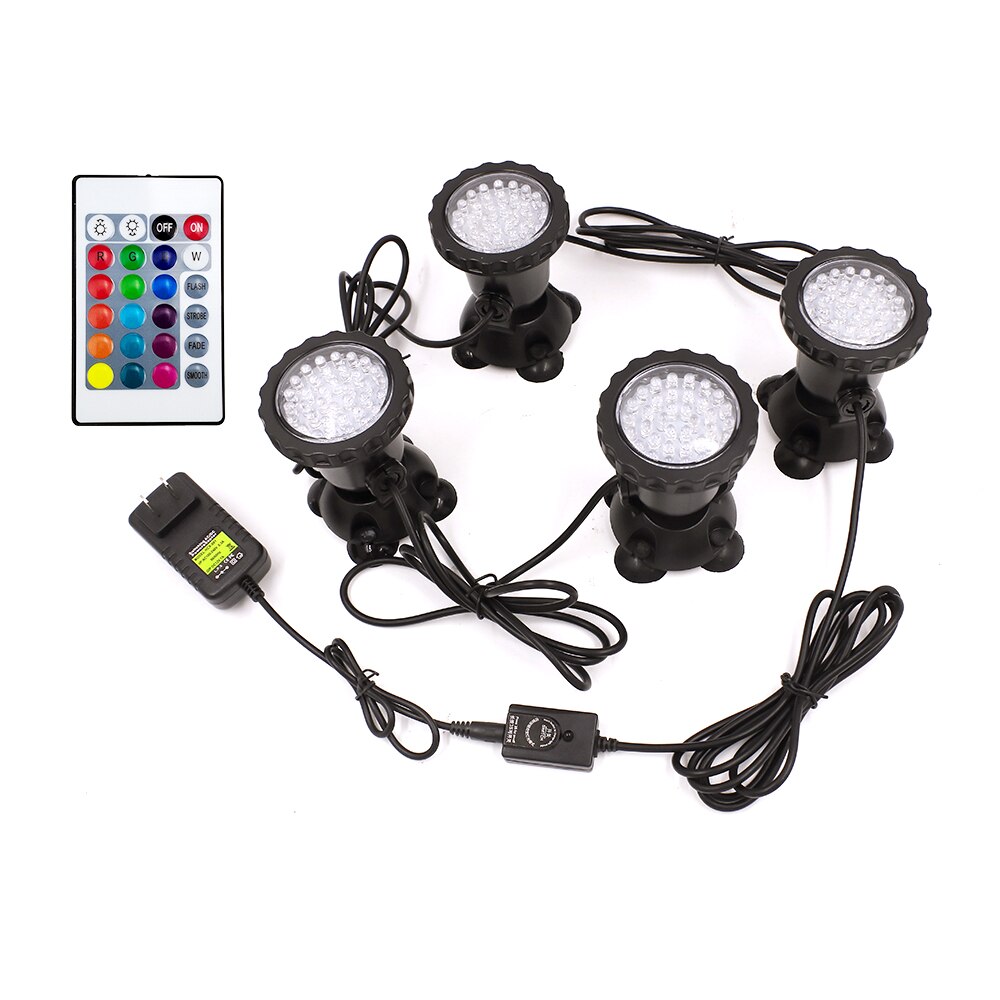 IP68 Waterdichte Led Onderwater Licht 12V Rgb Lamp Aquarium Spot Verlichting Voor Zwemmen Zwembad Tuin Fonteinen Vijver Water Vis tank: 4 Lamp Set