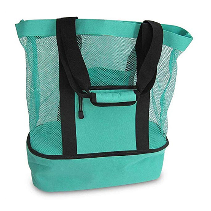 2 in 1 Cooler Picnic Bag Beach Bag Oversized Lightweight Mesh Beach Tote Bag Summer Storage Travel For Outdoor Beach: C
