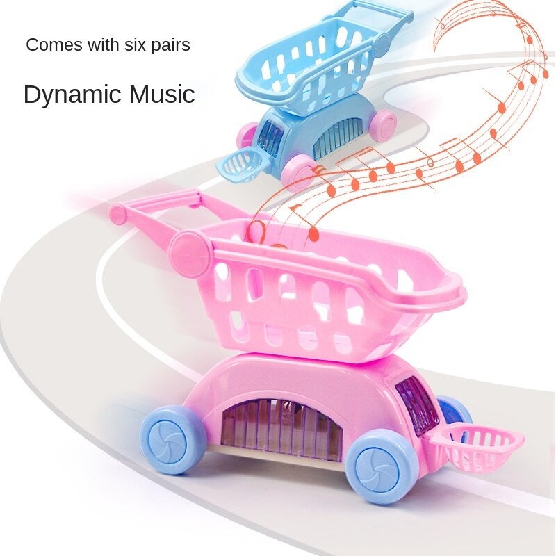 Neue freundlicher Elektrische Spielzeug Musik Warenkorb mit Licht Universal- Rad Kreative Baby Spielen Haus Spielzeug Warenkorb
