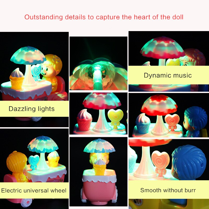 Elektrische Pretend Play Food Set Ijs Winkelwagen Speelgoed Jongens En Gires Speelgoed Met Muziek En Licht