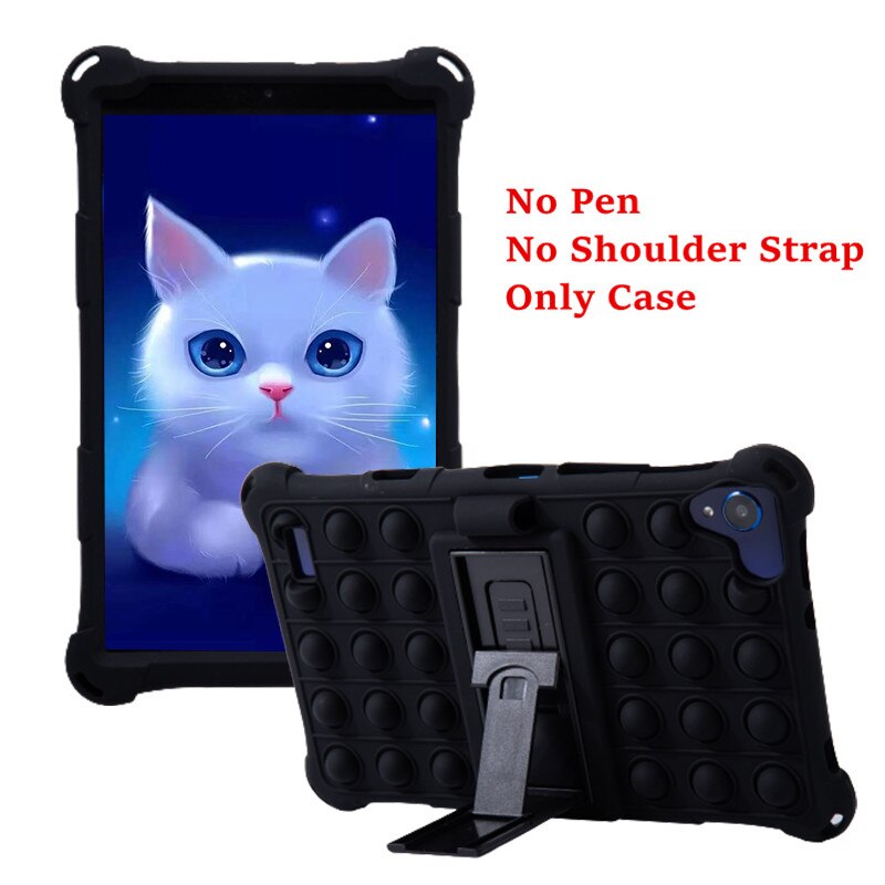 For Samsung Galaxy Tab A 8.0 T290 T295 T297 Case Soft Push Bubble Silicon Kids Tablet Cover for SM-T290 SM-T295 Kickstand Case: Black