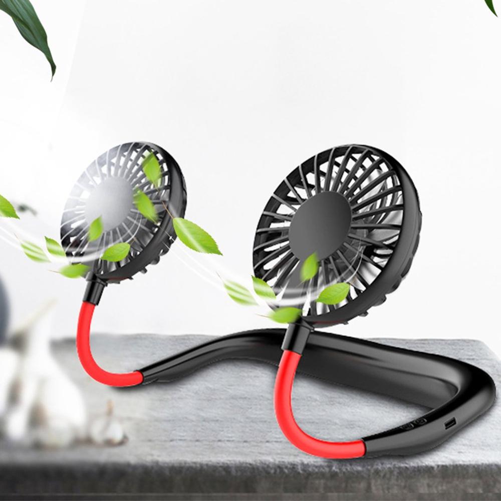 Usb Ventilator Draagbare Handsfree Hals Fan Opknoping Oplaadbare Mini Sport Fans Persoonlijke Mini 3 Speed Verstelbare Voor Home Office