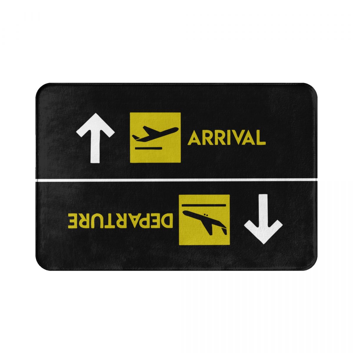 Arrivals Departures The Exit Mat Flannel Rug Non-Slip Airplane Airport Flight Welcome Mats for Living Room Bathroom Balcony Mats: Default Title
